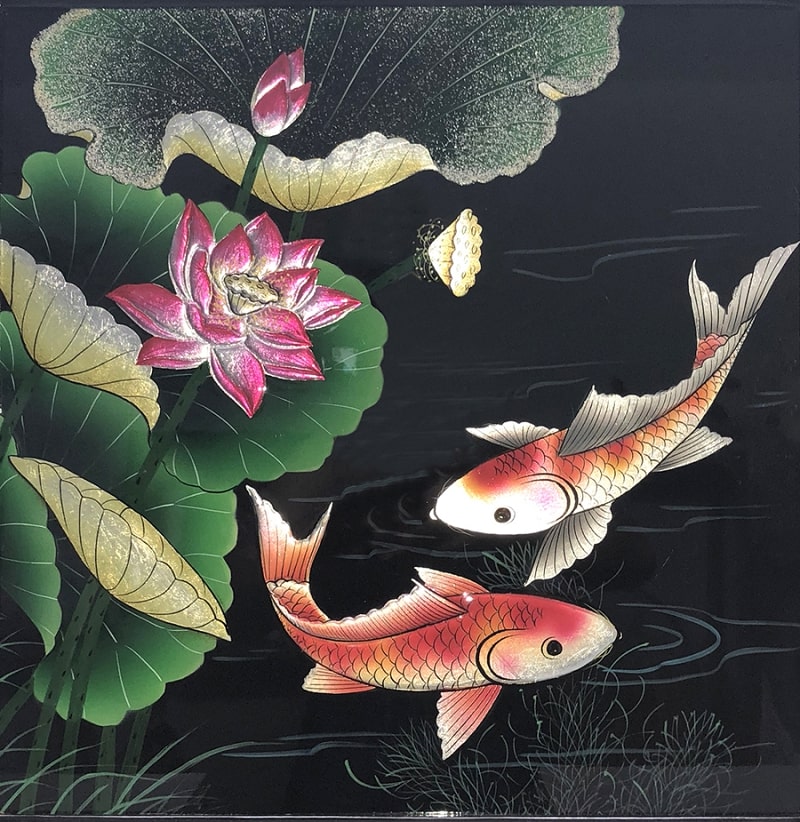 tranh ca chep hoa sen 5 - Ý nghĩa đằng sau những bức tranh cá chép hoa sen