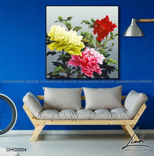 tranh hoa mau don 8 510x515 - Tranh Hoa Mẫu Đơn - OHO0054