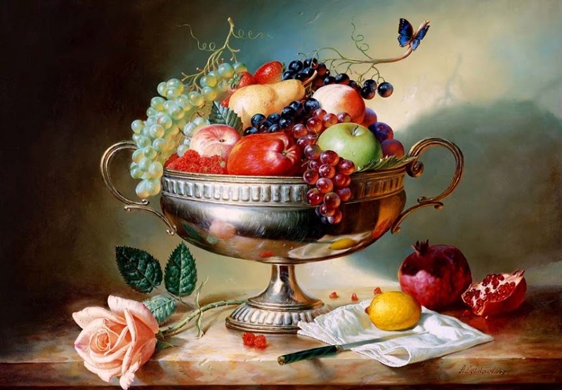 tranh hoa qua 1 - “Mãn nhãn” với các mẫu tranh hoa quả treo phòng bếp tinh tế, hiện đại