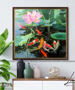 tranh ca chep hoa sen 2 247x296 - Tranh Phong Cảnh - OPC0618