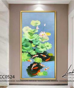 tranh ca chep hoa sen 88 247x296 - Tranh Sơn Thuỷ - LST0145