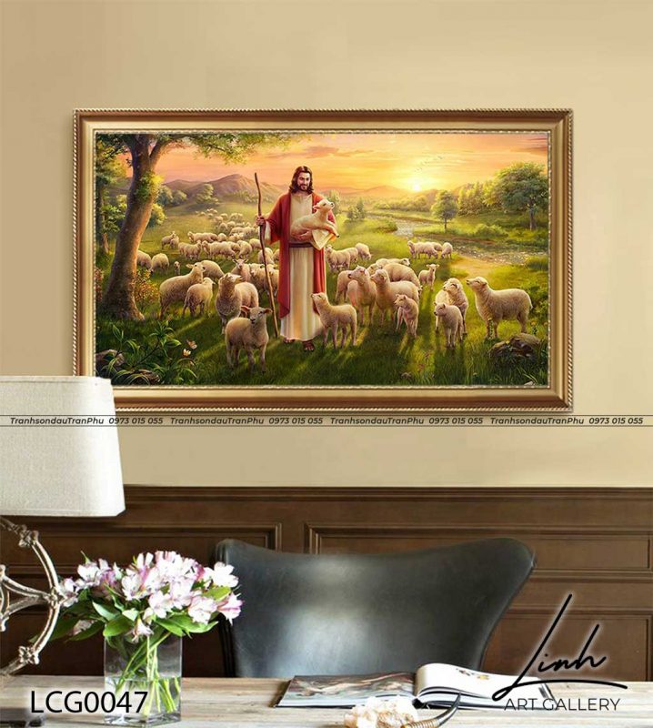 tranh chua chien lanh 718x800 - Tranh Đức Mẹ Và Chúa Giêsu - LCG0037