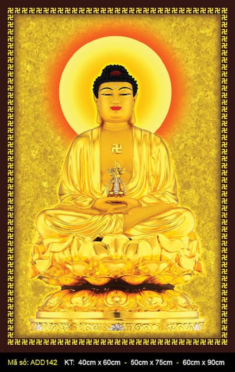 tranh phat a di da 2 - 5 ý nghĩa sâu sắc của tranh Phật A Di Đà treo tường phòng khách
