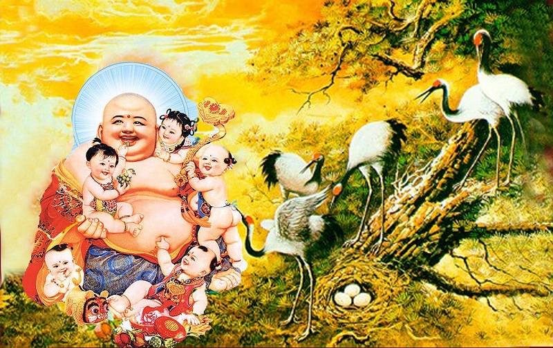 tranh phat di lac 4 - 5 mẫu tranh Phật Di Lặc đẹp được các tín đồ Phật tử yêu thích nhất