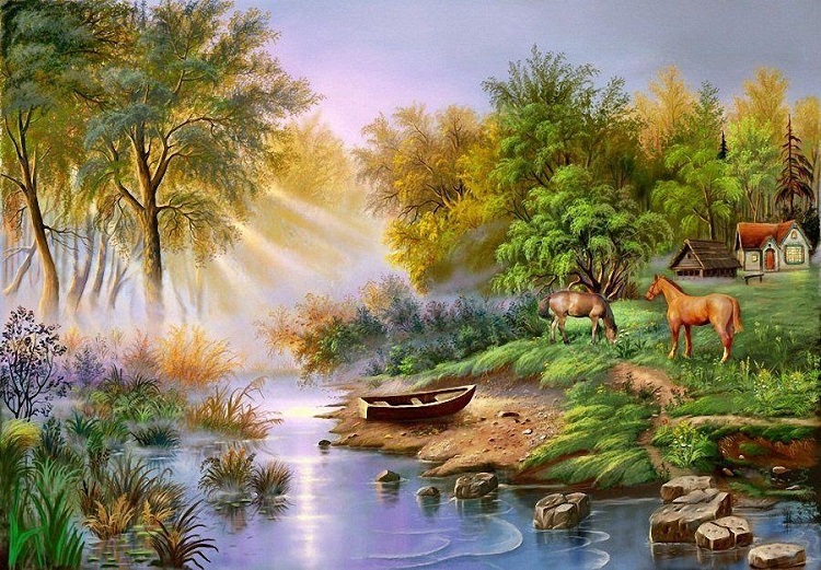 tranh thien nhien dep 1 - Top mẫu tranh thiên nhiên đẹp được yêu thích nhất hiện nay