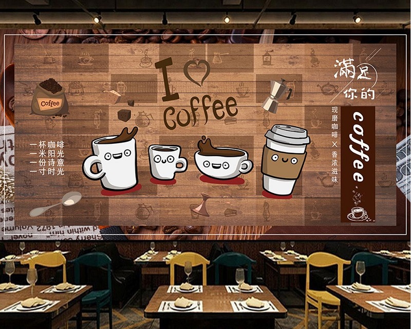 tranh tuong quan cafe 2 - Các mẫu tranh tường quán cafe đẹp, độc đáo nhất tại Linh Art