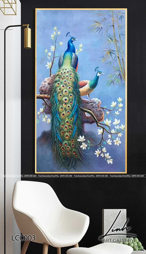 tranh chim cong 3 510x887 - Tranh Chim Công - LCC003