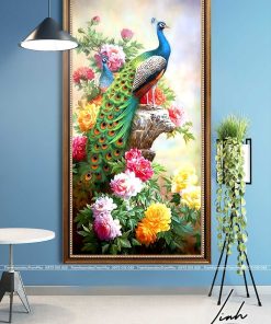 tranh chim cong hoa mau don 2 247x296 - Tranh Chim Công Hoa Mẫu Đơn - LCC0032