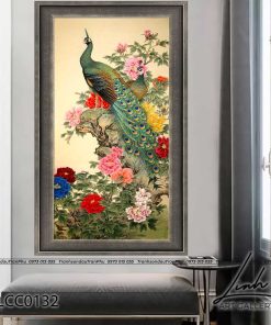 tranh chim cong hoa mau don 22 247x296 - Tranh Sơn Thuỷ - LST0373
