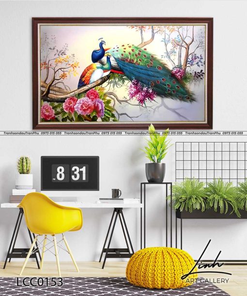 tranh chim cong hoa mau don 28 510x610 - Tranh Chim Công Hoa Mẫu Đơn - LCC0153