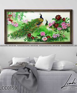 tranh chim cong hoa mau don 32 247x296 - Tranh Sơn Thuỷ - LST0008
