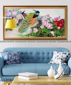 tranh chim cong hoa mau don 35 247x296 - Tranh Sơn Thuỷ - LST0145