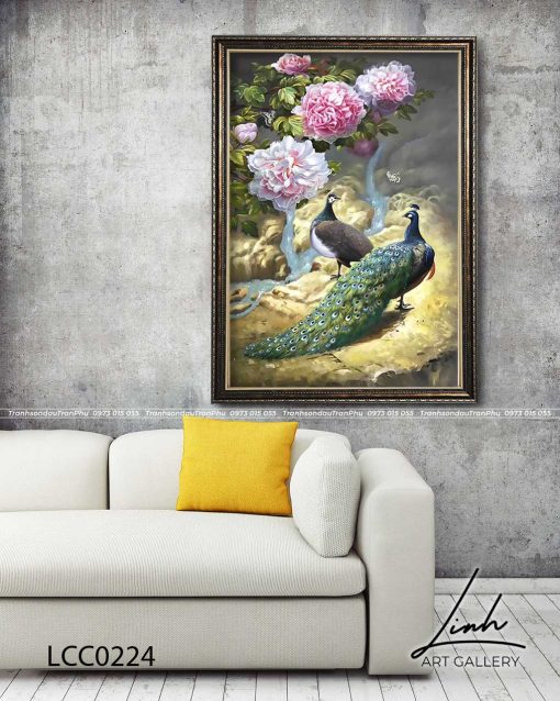 tranh chim cong hoa mau don 43 510x638 - Tranh Chim Công Hoa Mẫu Đơn - LCC0224