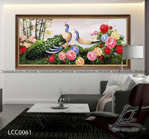 tranh chim cong hoa mau don 5 510x474 - Tranh Chim Công Hoa Mẫu Đơn - LCC0061