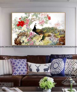 tranh chim cong hoa mau don 53 247x296 - Tranh Đồng Quê - LDQ0290
