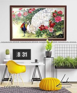 tranh chim cong hoa mau don 7 247x296 - Tranh Sơn Thuỷ - LST0211