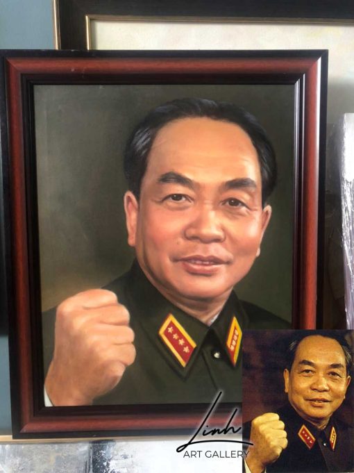 tranh chan dung bac giap 510x681 - Tranh chân dung đại tướng Võ Nguyên Giáp