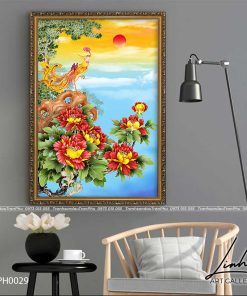 tranh phuong hoang hoa mau don 14 247x296 - Tranh Phượng Hoàng Hoa Mẫu Đơn - LPH0029