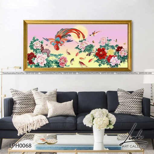 tranh phuong hoang hoa mau don 30 510x510 - Tranh Phượng Hoàng Hoa Mẫu Đơn - LPH0068