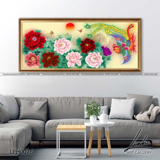 tranh phuong hoang hoa mau don 37 510x510 - Tranh Phượng Hoàng Hoa Mẫu Đơn - LPH0076