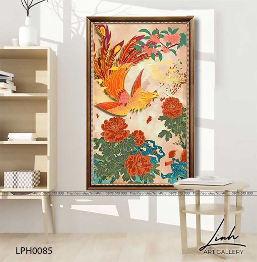 tranh phuong hoang hoa mau don 40 510x521 - Tranh Phượng Hoàng Hoa Mẫu Đơn - LPH0085