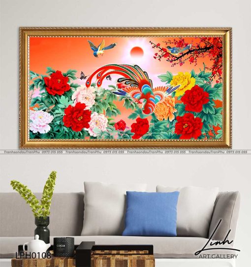 tranh phuong hoang hoa mau don 47 510x542 - Tranh Phượng Hoàng Hoa Mẫu Đơn - LPH0108