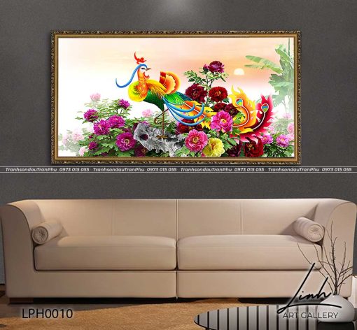 tranh phuong hoang hoa mau don 5 510x472 - Tranh Phượng Hoàng Hoa Mẫu Đơn - LPH0010