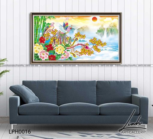 tranh phuong hoang hoa mau don 8 510x463 - Tranh Phượng Hoàng Hoa Mẫu Đơn - LPH0016